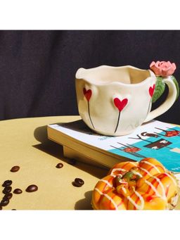 TheYUGO - Red Floral Coffee Mug