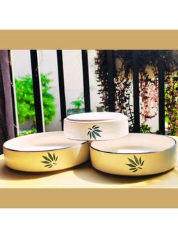 TheYUGO - Off White Nature Serving Bowls (Pack of 3)