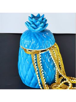TheYUGO - Blue Solid Ceramic Jar
