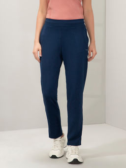 Amante - Women Navy Blue Relaxed Fit Mid Rise Full Length Solid Trackpant