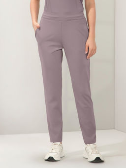 Amante - Women Purple Relaxed Fit Mid Rise Full Length Solid Trackpant