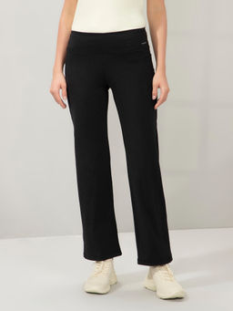 Amante - Women Black High Rise Full Length Flared Solid Trackpant