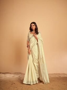 Elora - Soft Linen Solid Designer Saree with Unstitched Blouse