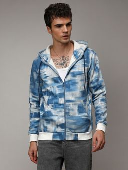 Campus Sutra - Mens Prussian Multi-Color Abstract Strokes Sweatshirt