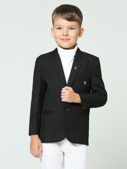 Kids Island - Boys Black Checks Blazer