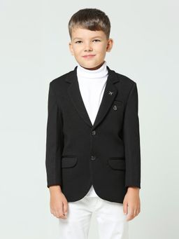 Kids Island - Boys Black Solid Blazer