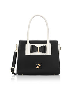 Lavie Signature - Black Synthetic Leather Solid Handbag with Detachable Strap