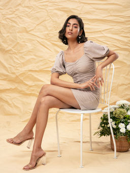 RSVP by Nykaa Fashion - Beige Shimmer Through The Night Dress