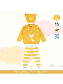 Kids of Greendeer - Love Baby Elephant Sweater with Joggers & Cap (Set of 3)