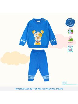 Kids of Greendeer - Greek Blue Cheerful Dog Sweater with Joggers (Set of 2)