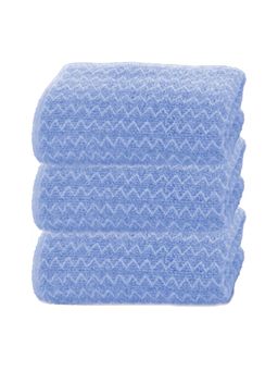 Black Gold - Pattern Face Towel For Bathroom, Gym & Travel-Blue (Pack of 3)