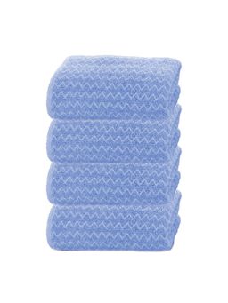 Black Gold - Pattern Face Towel For Bathroom, Gym & Travel-Blue (Pack of 4)