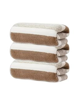 Black Gold - Hand Towel For Face, Gym, Travel & Bathroom Brown & White (Pack of 3)