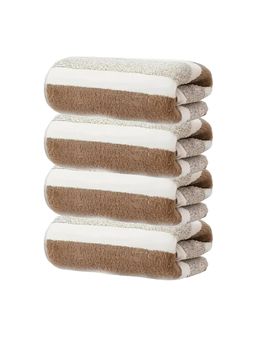 Black Gold - Hand Towel For Face, Gym, Travel & Bathroom Brown & White (Pack of 4)