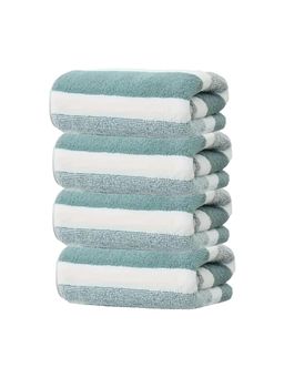 Black Gold - Hand Towel For Face, Gym, Travel & Bathroom Green & White (Pack of 4)