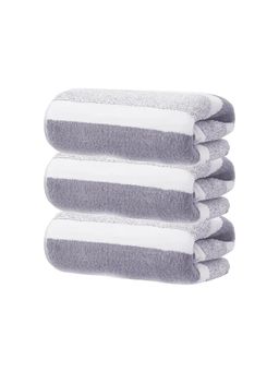 Black Gold - Hand Towel For Face, Gym, Travel & Bathroom Grey & White (Pack of 3)