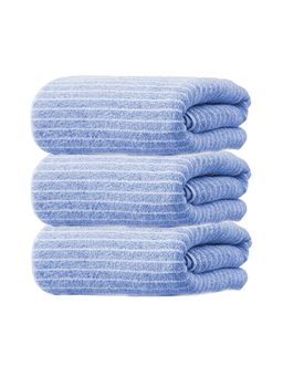 Black Gold - Striped Hand Towel Face Towel For Bathroom, Gym, Kitchen Blue (Pack of 3)