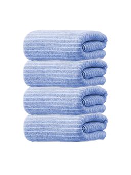 Black Gold - Striped Hand Towel Face Towel For Bathroom, Gym, Kitchen Blue (Pack of 4)