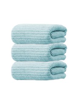 Black Gold - Striped Hand Towel Face Towel For Bathroom, Gym, Kitchen Green (Pack of 3)