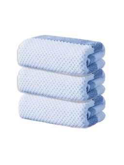 Black Gold - Soft Hand Towel Blue & White Stripes Ideal For Home, Gym & Travel (Pack of 3)