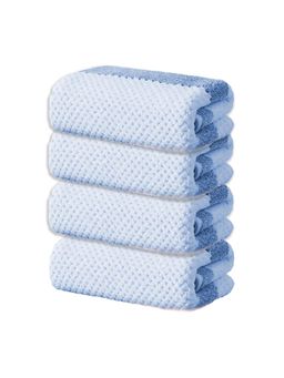 Black Gold - Soft Hand Towel Blue & White Stripes Ideal For Home, Gym & Travel (Pack of 4)