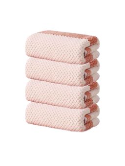 Black Gold - Soft Hand Towel Orange & White Stripes Ideal For Home, Gym & Travel (Pack of 4)