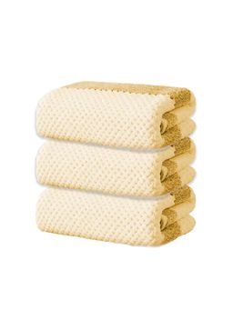 Black Gold - Soft Hand Towel Yellow & White Stripes Ideal For Home, Gym & Travel (Pack of 3)