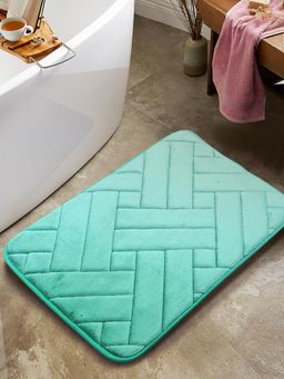 BIANCA - Memory Foam Anti Slip Bath Mat -1Pc (Luxor) Cross Weave-Teal