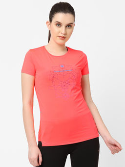 Sweet Dreams - Women Peach Printed T-Shirt