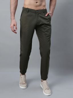 Cantabil - Men Olive Green Solid Jogger