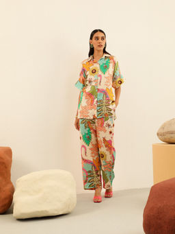 Label Deepika Nagpal - Pink Heather Co-ord -Jazzberry (Set of 2)