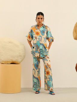 Label Deepika Nagpal - Blue Heather Co-ord -marine (Set of 2)