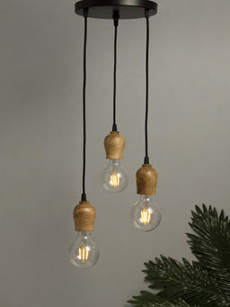 Homesake - Linear Cluster Wood Bubble Hanging Light