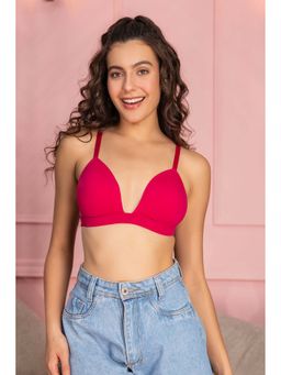 Chelvet - Solid Lightly Padded Half Coverage Plunge Bra