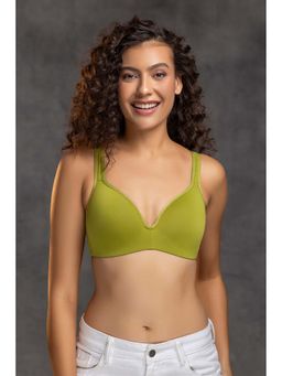 Chelvet - Olive Ultra-Soft Lightly Padded Non-Wired Everyday Bra - Medium Coverage