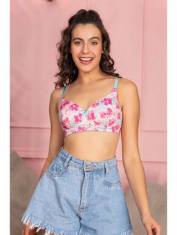 Chelvet - Women's Lightly Padded Wireless Medium Coverage Bra | Printed Everyday Support & Shape