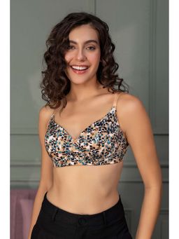 Chelvet - Women's Lightly Padded Wireless Medium Coverage Bra | Printed Everyday Support & Shape