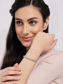 Sohi - Women Crystal Tennis Bracelet - Silver