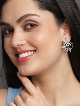 Sohi - Women Celestial Drop Earrings - Silver
