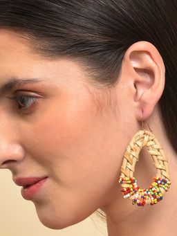 Sohi - Women Rattan Drop Earrings - Multi-Colour