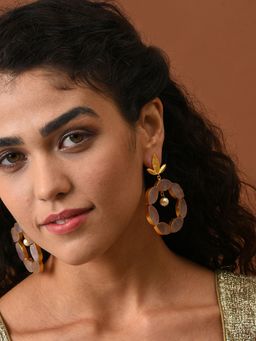 Sohi - Women Uncut Drop Earrings - Purple