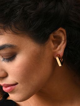 Sohi - Women Contemporary Hoop Earrings - Gold