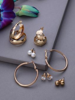 Sohi - Women Contemporary White Hoop Earrings