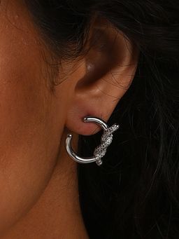 Sohi - Silver Plated Designer Hoop Earrings