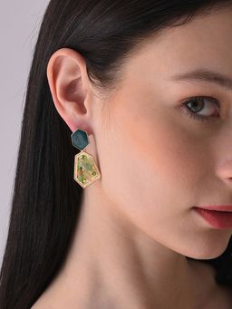 Sohi - Gold Plated Designer Stone Drop Earring