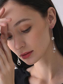 Sohi - Silver Plated Pearls Drop Earring