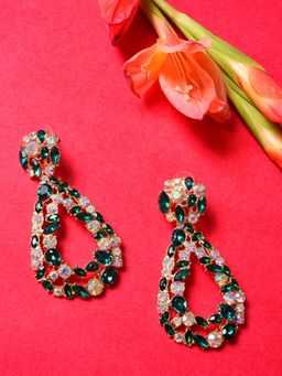 Sohi - Gold Plated Designer Stone Drop Earring