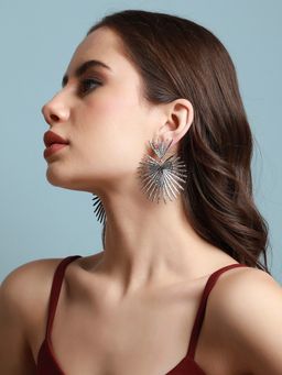Sohi - Women Silver Royal Dagger Drop Earrings