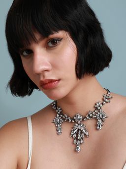 Sohi - Metallic Crystal Drop Necklace