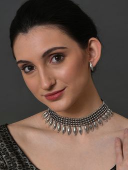 Sohi - Trendy Silver Plated Choker Jewellery Set
